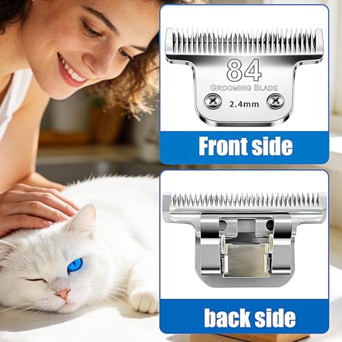 T 84 Wide Blade Dog Grooming Clipper Blades for Andis (Silver/T84)