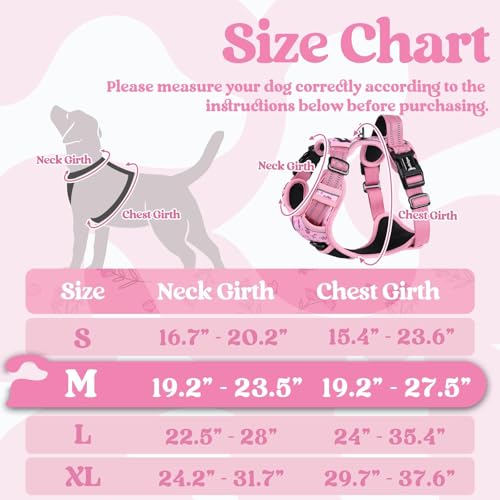 Dog Harness Medium Sized (Floral Pink / Medium)