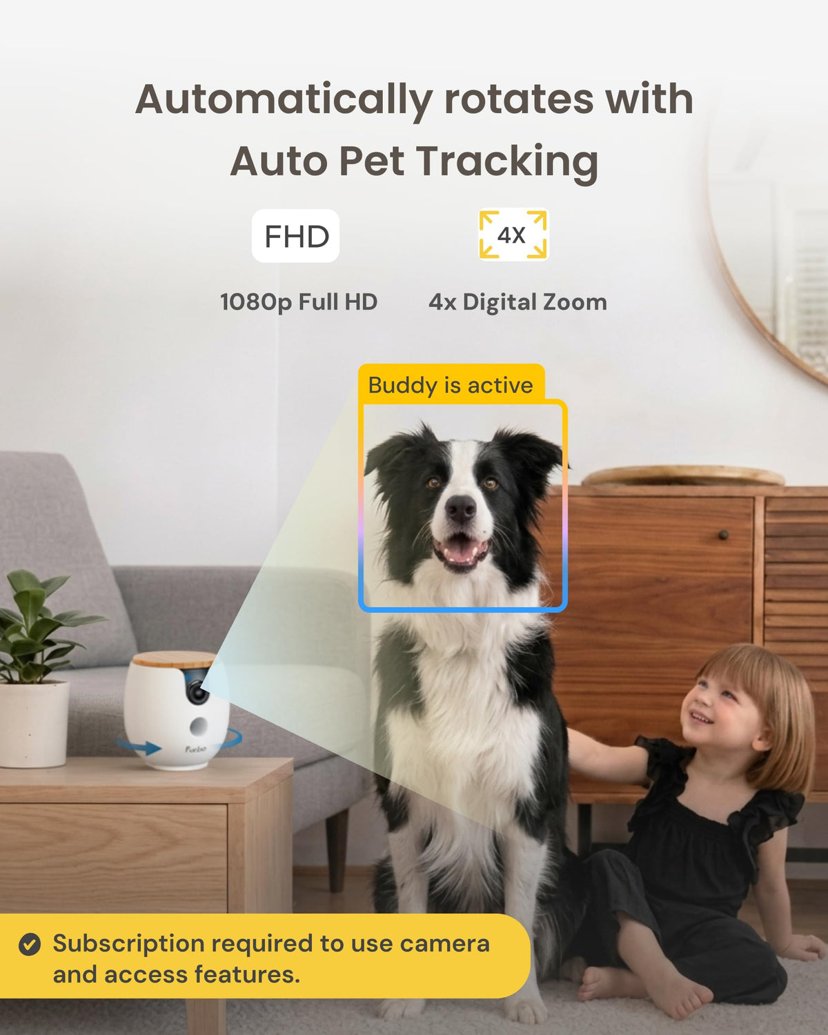Mini 360° Pet Camera [Paid Plan Required to Activate] (Mini 360° Camera / Subscription Required to Activate)