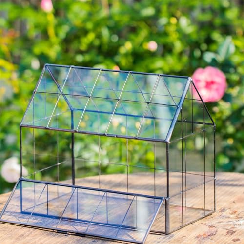 Geometric Glass Terrarium with Front Opening Door
