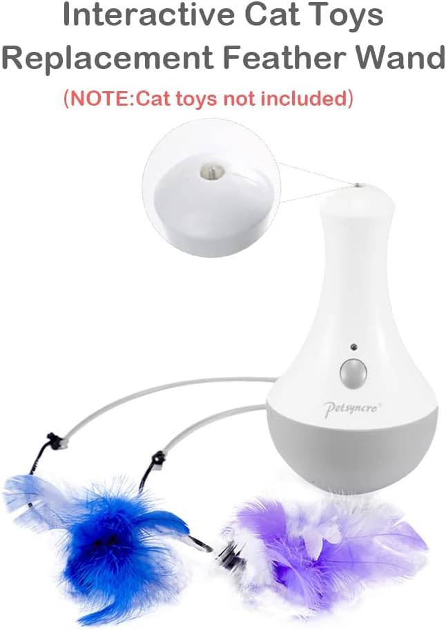 Replacement Feather Wand for Cat Toys Automatic Electric Tumbler Cat Exercise Toy for Play Kitten Teaser Feather (Feather)