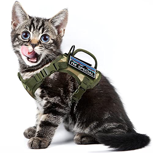 Tactical Cat Harness for Walking (L / Camo Green)