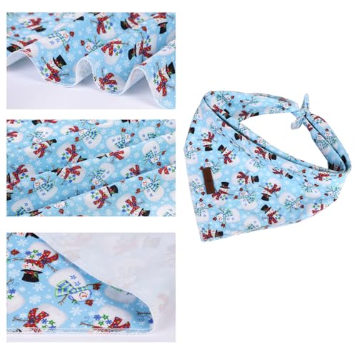 Christmas Dog Bandana (Blue Snowman / Small (Pack of 1))