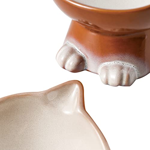 Elevated Cat Bowls (6.8 OZ / Brown)