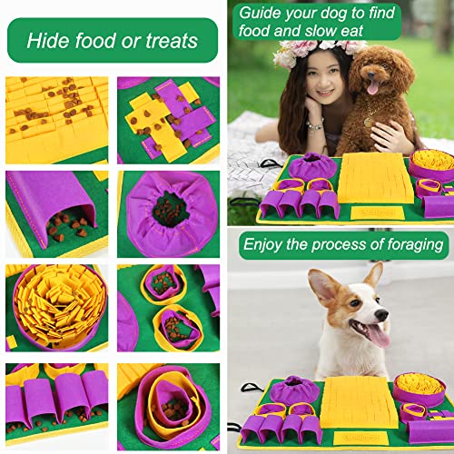 Snuffle Mat for Dogs (Yellow Purple Green)