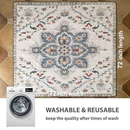 2PACK Washable Pee Pads for Dogs (72x72 Inch (Pack of 2) / Beige/Floral)