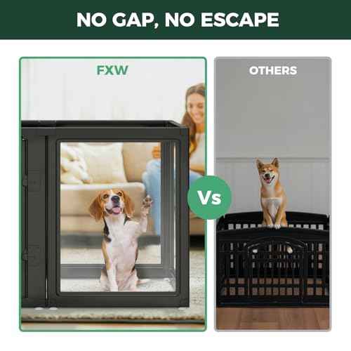 AuraSpace Acrylic Dog Playpen with Fence (Black / 35"H)