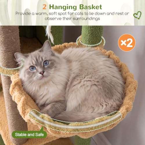 Cactus Cat Tree Tower for Indoor Cats Large Adult (Cactus / XXL)