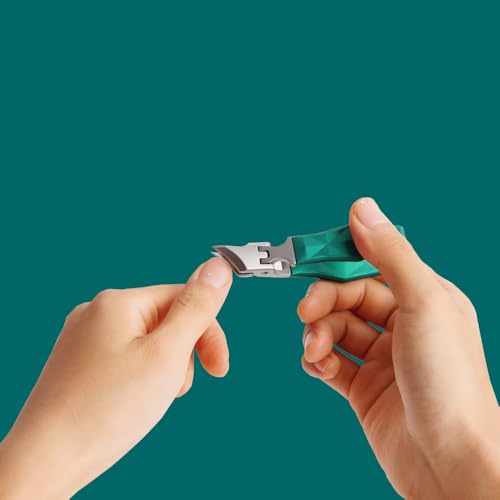 Angled Nail Clippers Green Eagle Beak Oblique Slanted Curved Thick Professional Nail Clippers for Women Adult Men Ingrown (Modern)