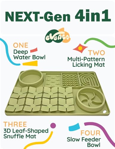 Slow Feeder Bowl for Dogs and Cats (Green)