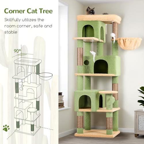 F66 Cactus Corner Cat Tree (Green / 66 inch)