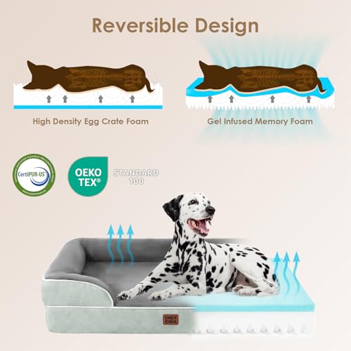 Orthopedic Extra Large Dog Bed (Greyish Green / 44.0"l X 32.0"w X 6.5"th)