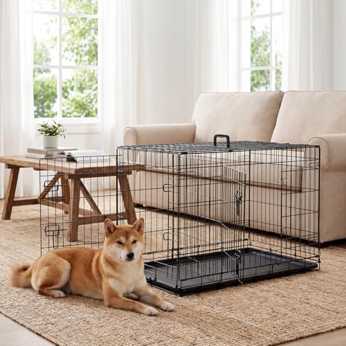Dog Crate 36 Inch Medium Dog Cage Foldable Indoor Outdoor Pet Kennel (36.0"L x 22.6"W x 24.2"H)