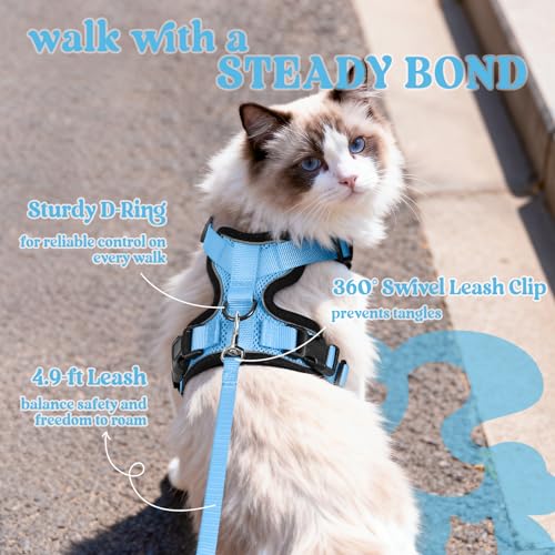 Cat Harness and Leash Set (Xxs / Light Blue)