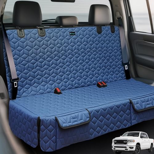 Dog Car Seat Covers for Back Seat (Truck Bench-61"W / Blue)