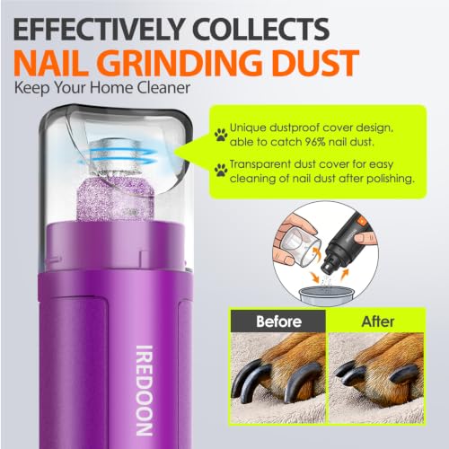 Dog Nail Grinder with 4 LED Lights (Purple)