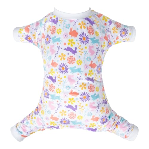 Small Dogs Outfit Soft Puppy Onesies Pjs Dog Pajamas Pet Coat Cat Apparel Comfy Doggie Jumpsuit Bodysuit for All Seasons (Rabbit / X-Small)