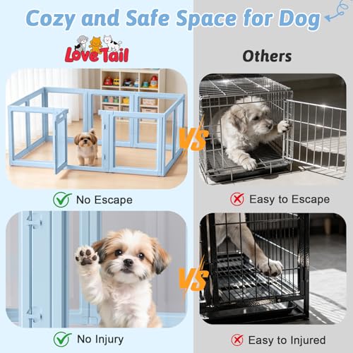 Acrylic Dog Playpen Indoor (Sky Blue / 23.6"H)