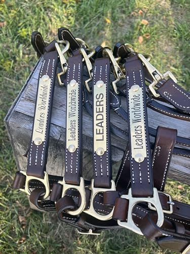 Leaders Leather Halter for Horses with Customized Engraved Name Plate Option Halter for Horse (Horse Size)