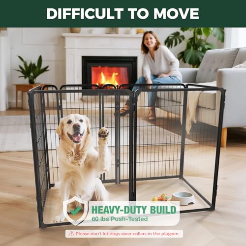 AuraSpace Pro Acrylic & Wire Mesh Indoor Dog Playpen (Black / 40"H)