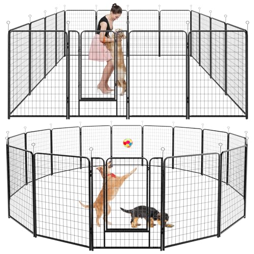 Dog Playpen Outdoor Extra Wide 16 Panels Heavy Duty Dog Fence 50" (32"W x 50"H)