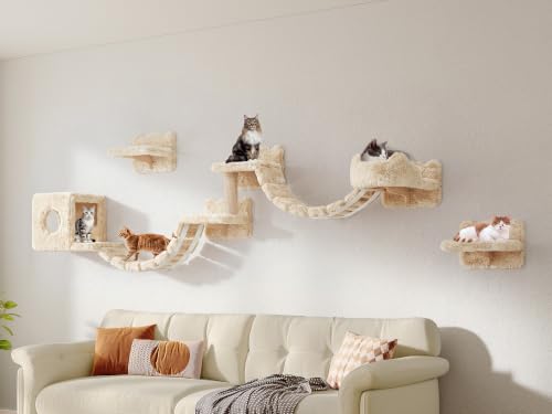 Cat Wall Furniture (Beige / 9 Piece Set)