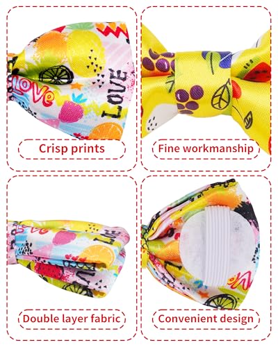 10 Pack Fruit Dog Bowties for Large Dogs Sliding on Collar (M/L)