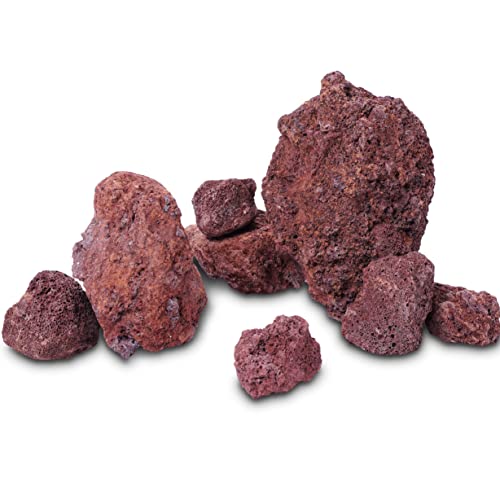 Red Lava Rock 16lb Aquarium Rocks Stones for Fish Tank Decor (03 Red Lava Stones（3-10inch,16lbs）)