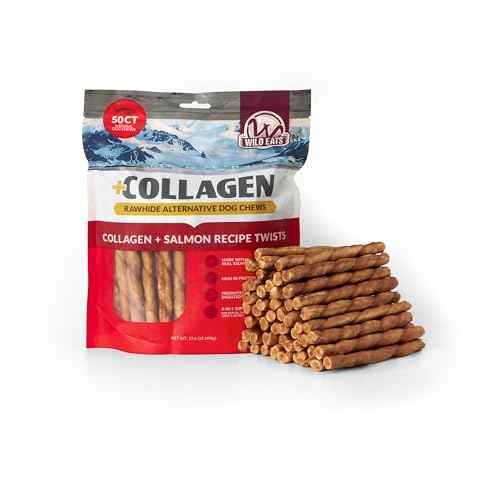 Salmon Flavor Collagen Twist Style Dog Chews (17.6 Ounce (Pack of 50))