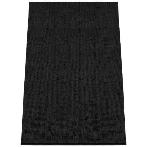 Absorbent Dog Door Mat for Muddy Paws (72"L x 48"W x 1" Th / Black)