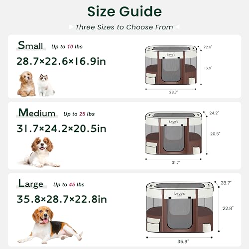 Pet Puppy Dog Playpen (Brown / Large)