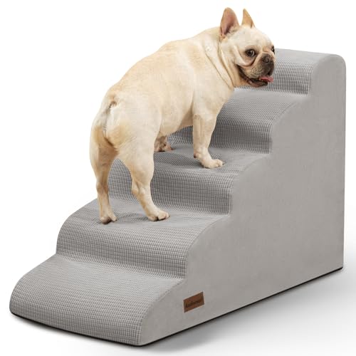 Dog Stairs for High Bed (Light Grey / Standard 5-Step 22.2"H)