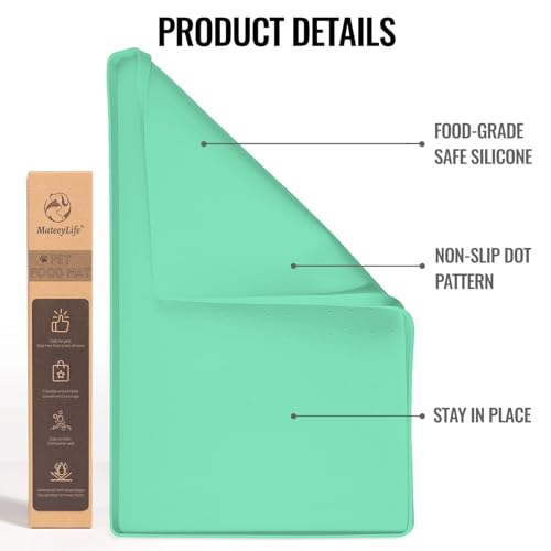 Dog & Cat Food Mat (Green / 22''×14'')