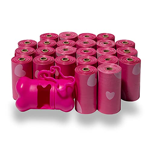 Poop Bags for Dogs (Pink Heart / 360 Bags)