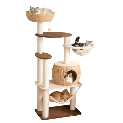 56.6" Cat Tree Tower for Large Cats (Brown DC888D)