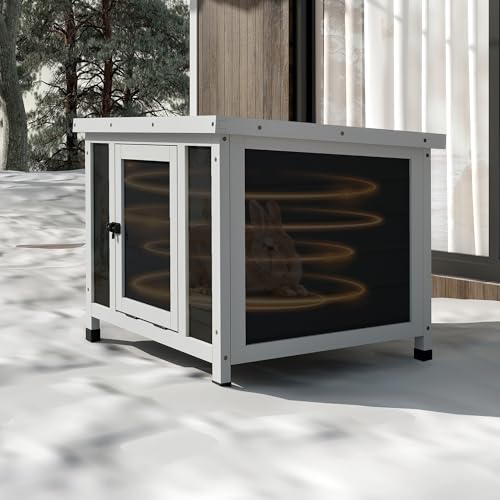 24" Bunny Hutch for Outdoor & Indoor Use (Grey with Warm / Middle)