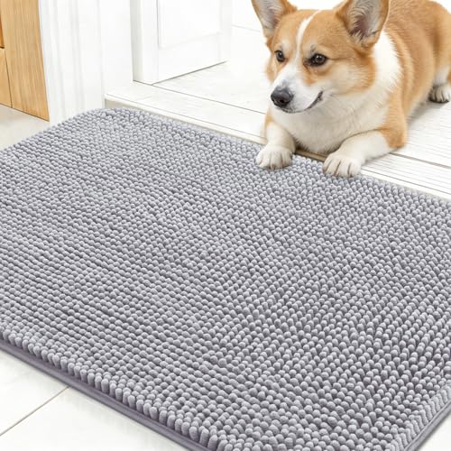 Dog Door Mat for Muddy Paws 24x16 (Light Grey / 24" X 16")