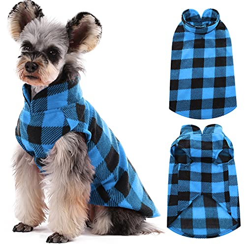Dog Fleece Vest (Blue Plaid / Medium (Chest Girth: 18.5'' ))