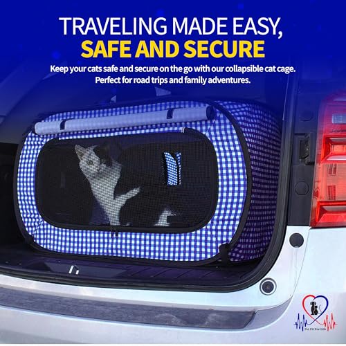 Extra Large Cat Carrier for Travel (Blue)
