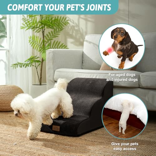 Dog Stair for Small Dog 15.7" H (Black / Standard:15.7"x22.4"x15.7")