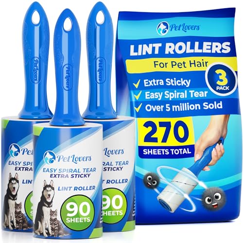 Extra Sticky Lint Roller Value Set 270 Sheets for Pet Hair Removal and Clothes