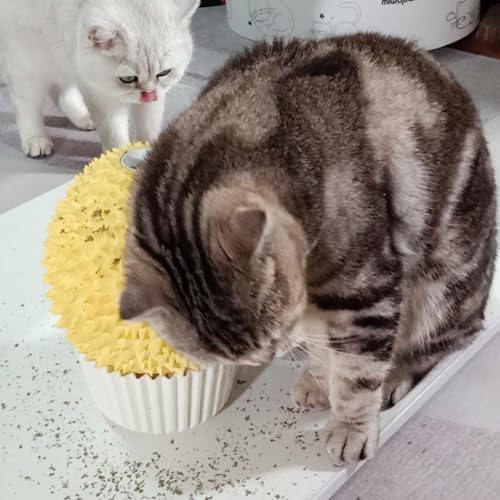 Durian Catnip Feeder & Face Scratcher (yellow)