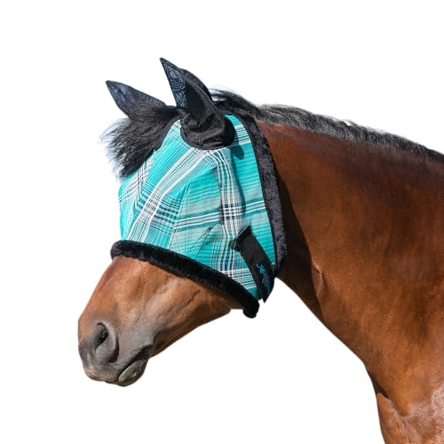 Horse Fly MASK with Fleece Ears and Forelock Hole (XL (Large Horse) / 2021 - Atlantis)
