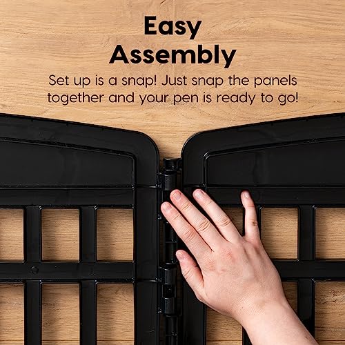 8 Panel Dog Playpen (Black / 8 Panel – 34" H)