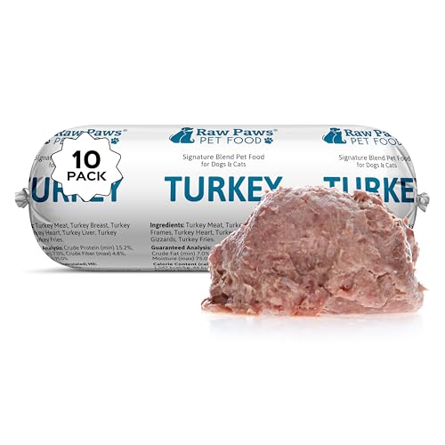 Frozen Raw Turkey Recipe Dog & Cat Food (1 Pound (Pack of 10))