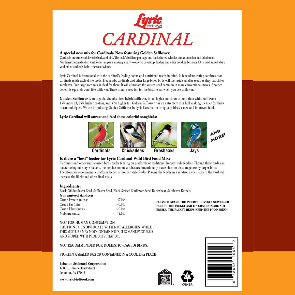Cardinal Wild Bird Seed for Outside Feeders (3.75 Pound (Pack of 1))