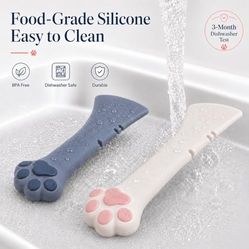 Cat Wet Food Spoon (Combo of White&Gray Spatulas)