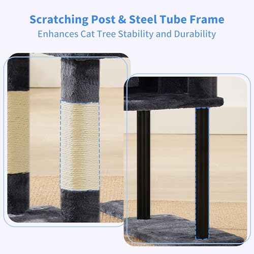 Cat Tree with Toy (Smoky Gray / 49 inch)