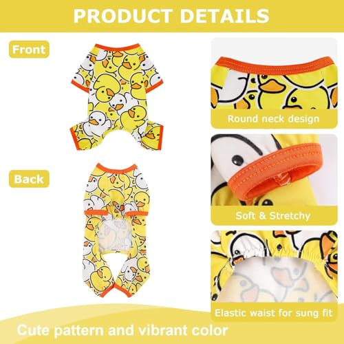 Dog Pajamas Pjs Spring Summer Dog Clothes for Small Dogs Girl (Duck Yellow / Small（3-5 lb))