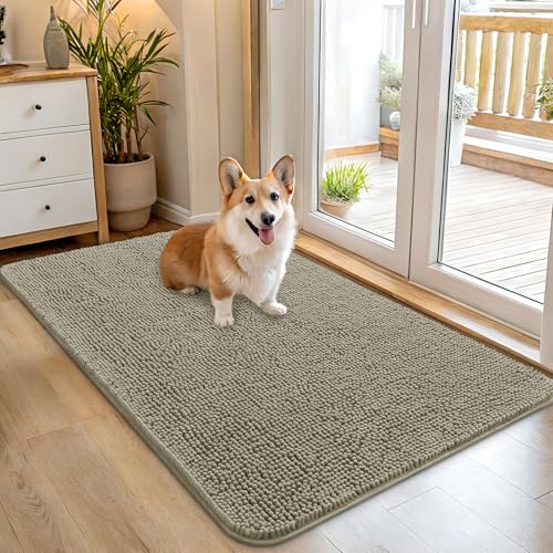 Dog Door Mat for Muddy Paws 45x27 (Warm Taupe / 45" X 27")